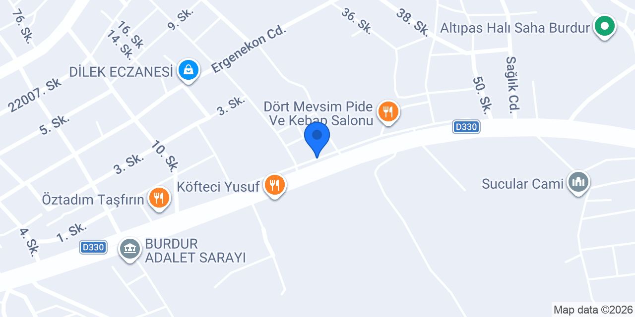 Özel Burdur Uzman Diyaliz Merkezi konumu