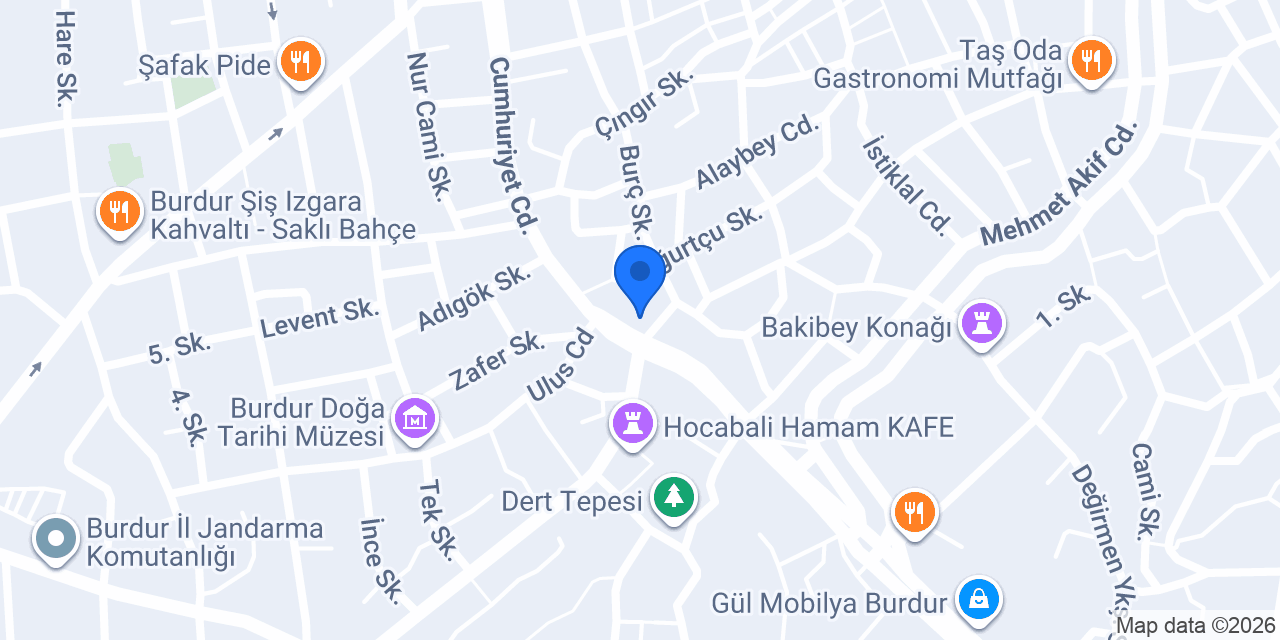 Burdur YEDAM (Yeşilay Danışmanlık Merkezi) konumu