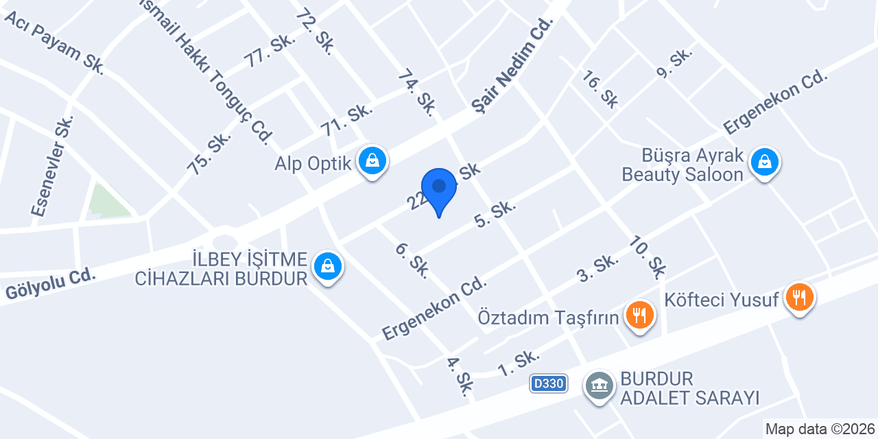Onel Gümrük Müşavirliği - Burdur Şube konumu