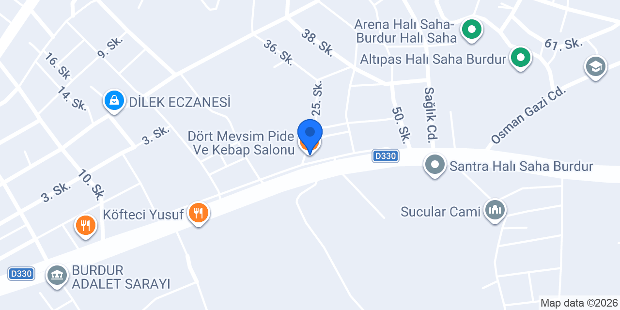 Dört Mevsim Pide Ve Kebap Salonu konumu