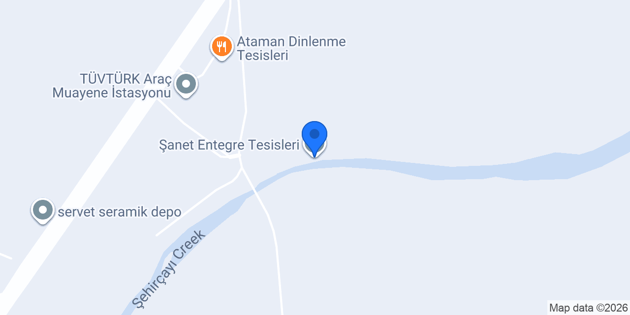 Şanet Entegre Tesisleri konumu