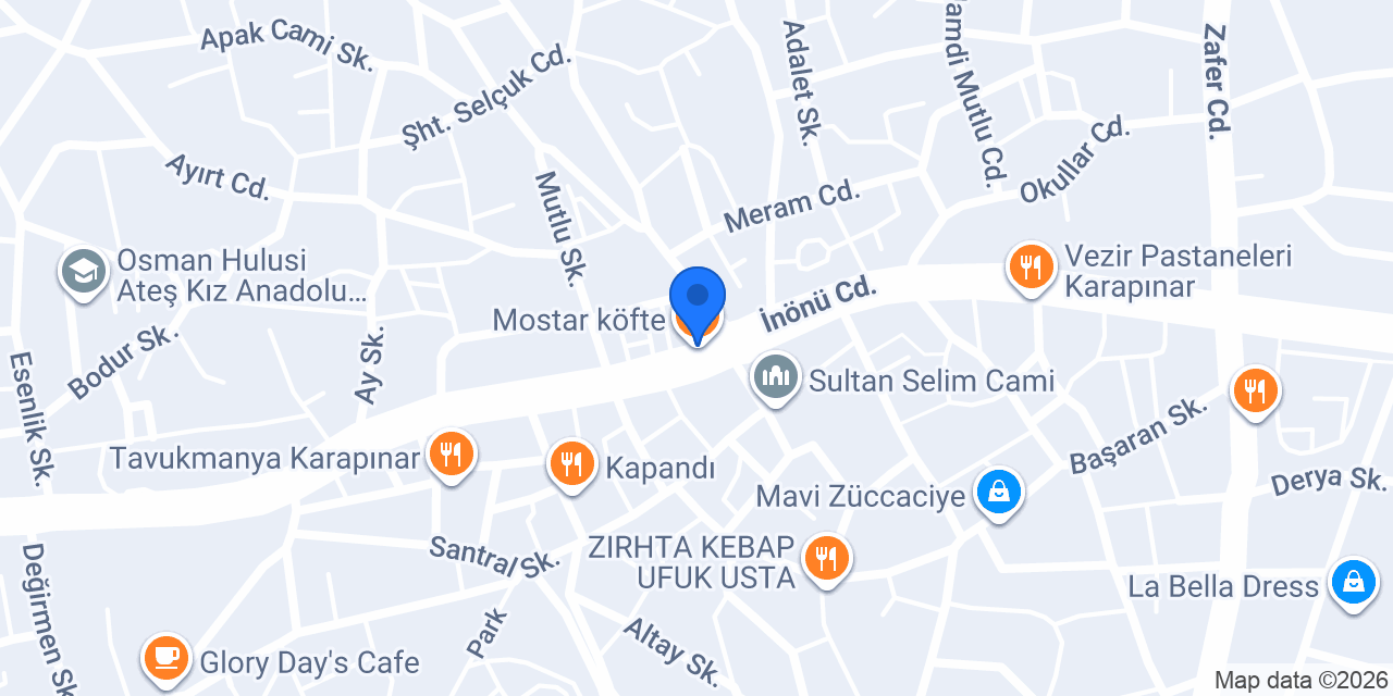 Mostar köfte konumu