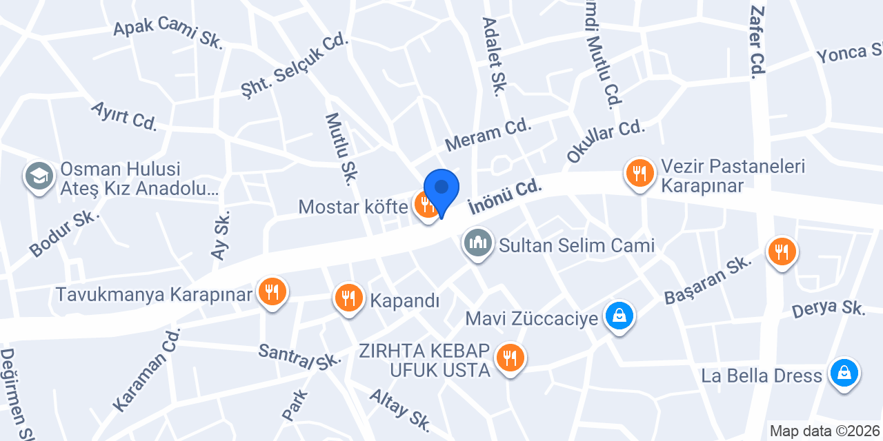 Selçuklu Tulumbacısı Karapınar Şubesi konumu