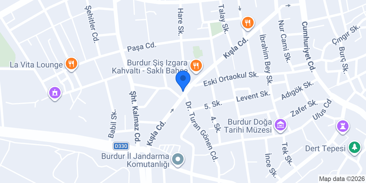 BURDUR BİLGİ PARKI ANAOKULU konumu