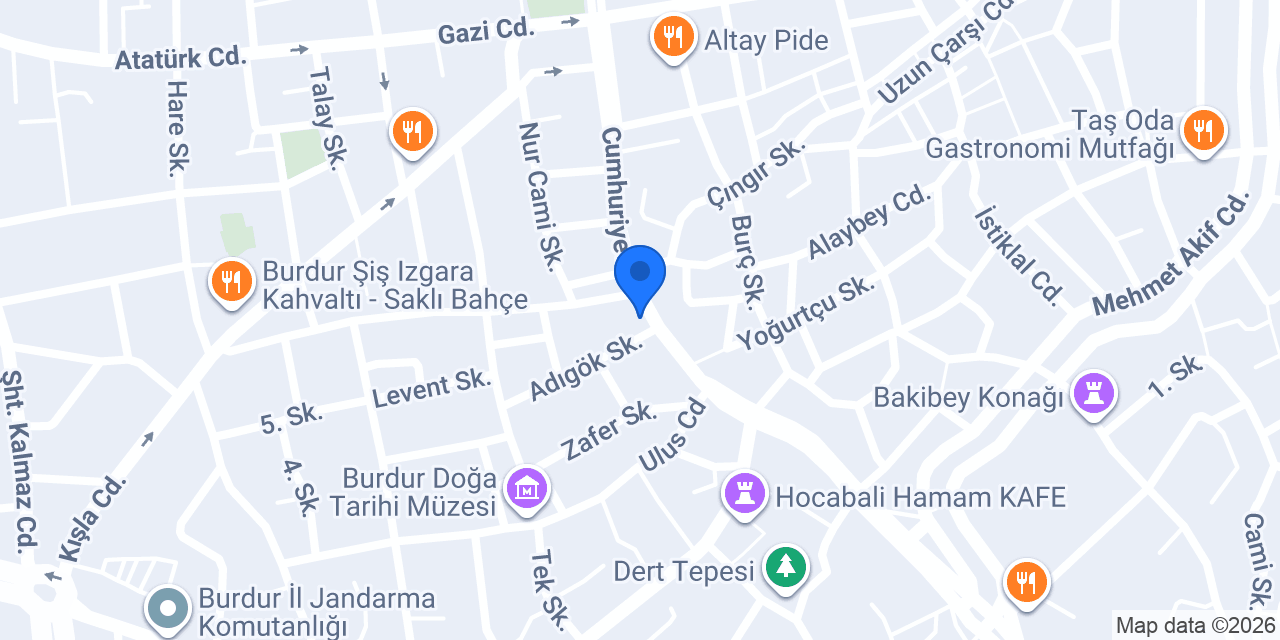Bur Burger Burdur konumu