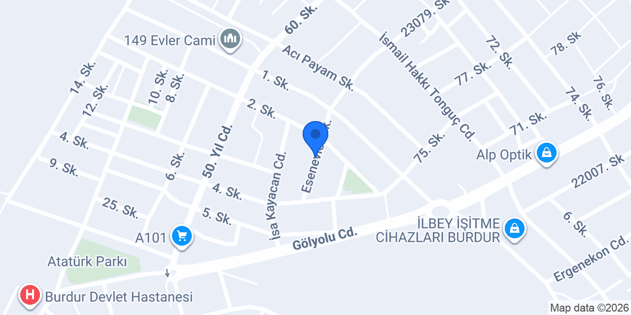 Esengöl Düğün Salonu konumu