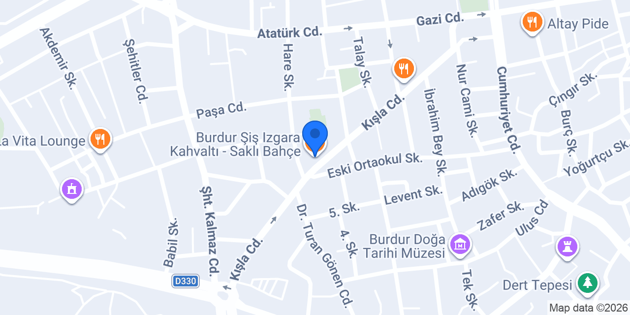 Garden City Cafe Burdur konumu