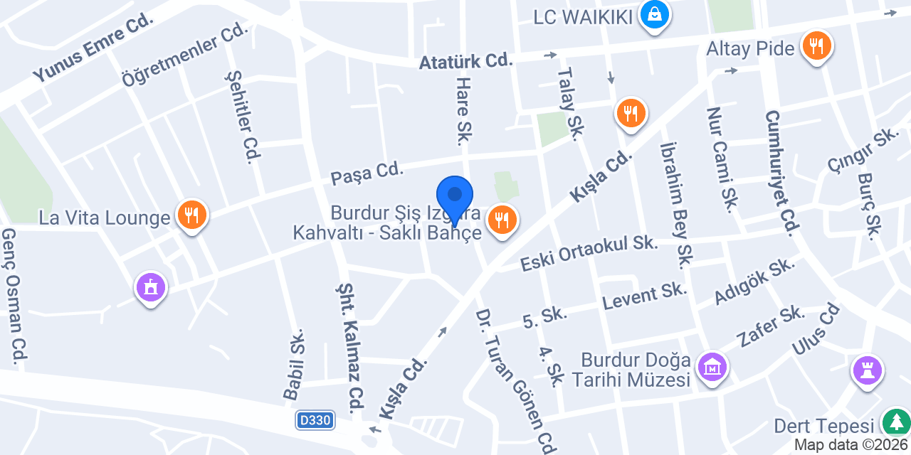 Burdur İl Tarım ve Orman Müdürlüğü konumu