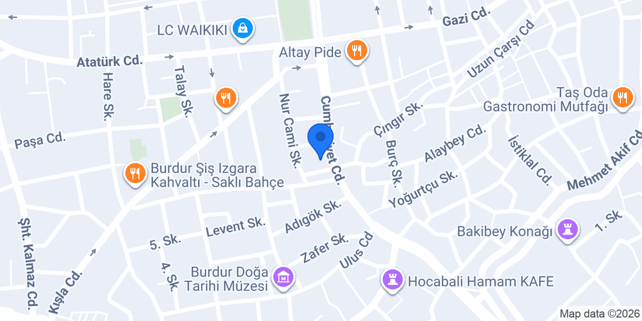 Burdur boya badana ustası konumu