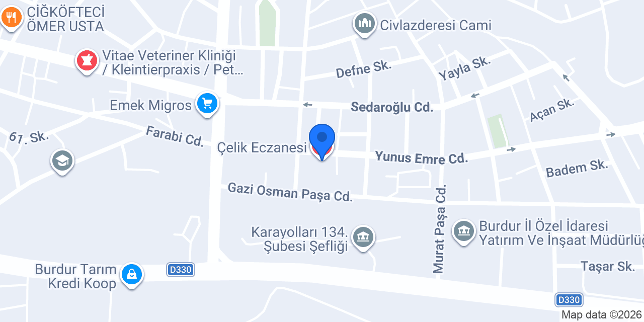 Çelik Eczanesi konumu