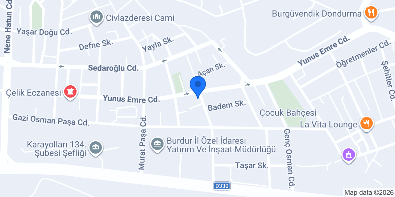 ANKARA YUFKA BURDUR konumu