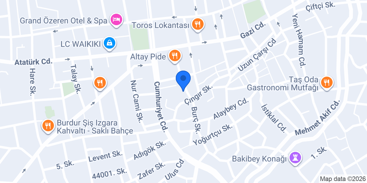 BURDUR BARO BAŞKANLIĞI konumu
