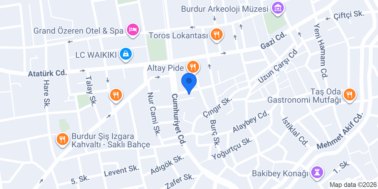 Burdur Toprak Rent A Car konumu