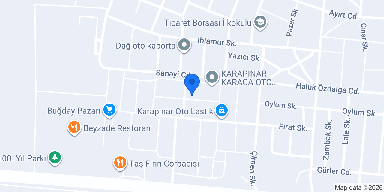 Akça oto bakım servisi konumu