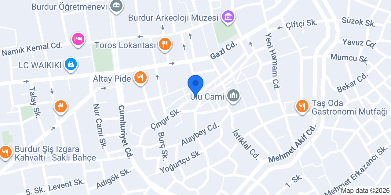 BURDUR GÜNÜBİRLİK LÜKS APART DAİRE konumu