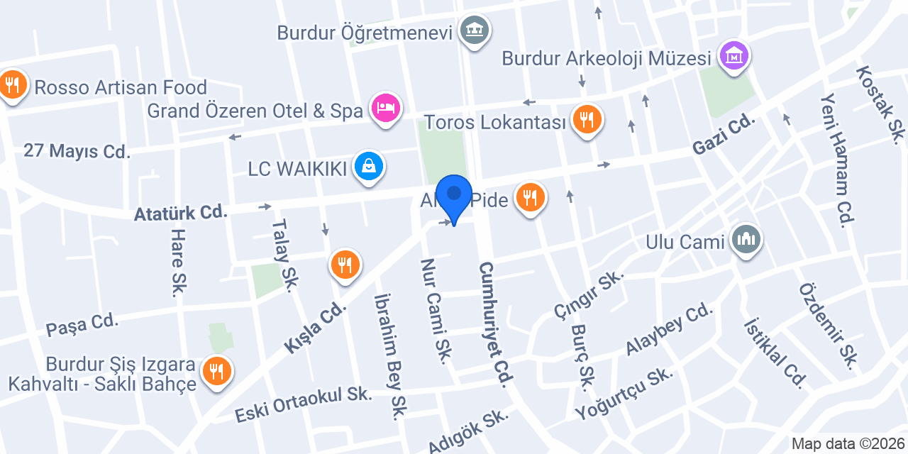 Ülkü Kitabevi konumu
