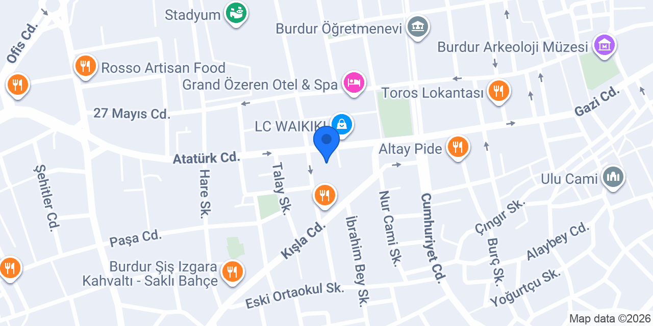 Sir Winston Pub Burdur konumu