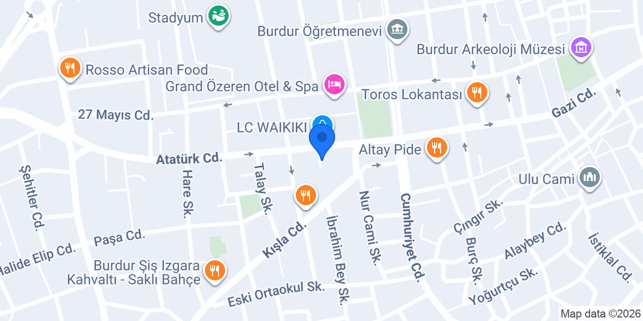 Ptt-burdur Şubesi konumu