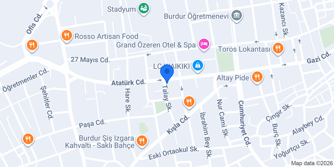 ÖZKAYMAK DONDURMA konumu