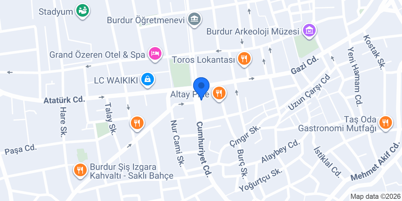 Tekin Akça Harita Mühendislik konumu