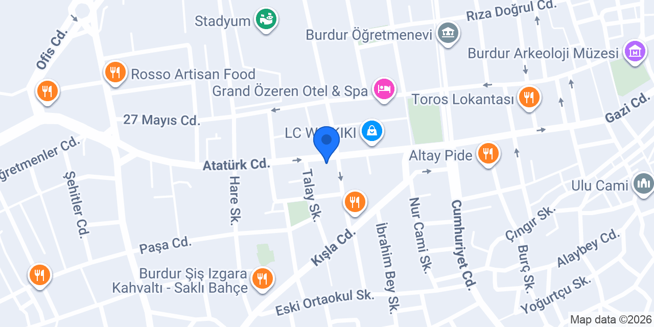 Acar Fast Food konumu