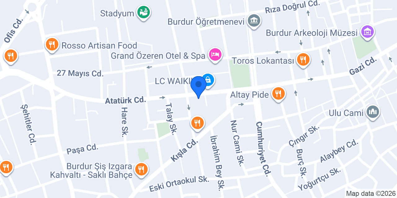 ÇİÇEK EMLAK BURDUR konumu