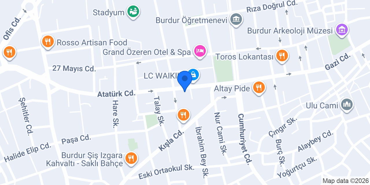 Ekrem Coşkun Döner Burdur konumu
