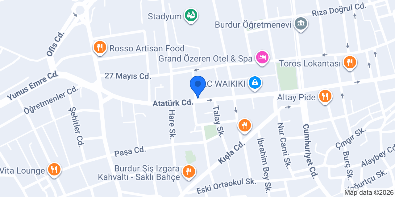 Dipsos Döner Burdur konumu