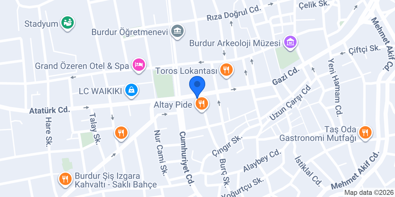 Burdur Çiftlik Döner konumu