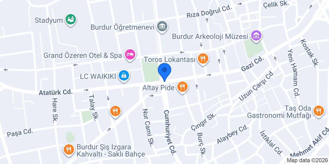 Burdur Sağlık Taksi konumu