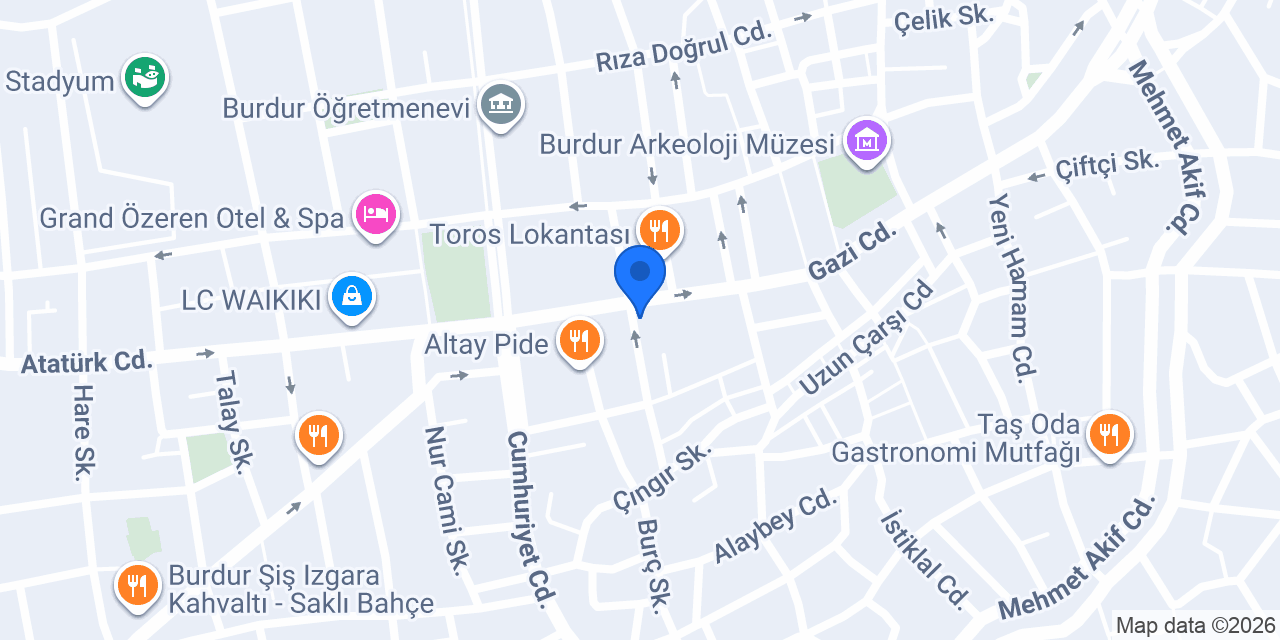 BURDUR AVRUPA KURU TEMİZLEME konumu