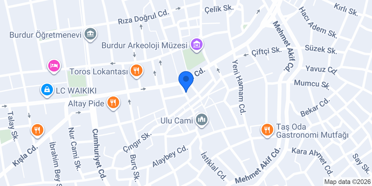 Burdur Nilgün Çiçekcilik konumu