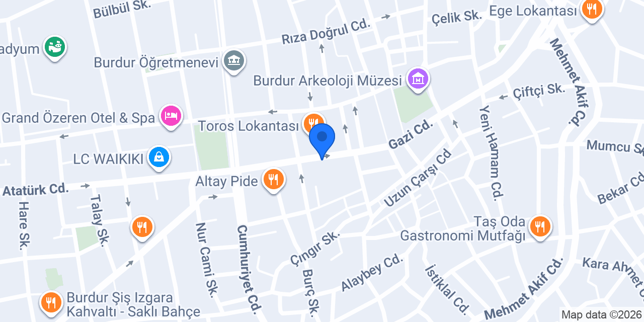 Burdur Restoran konumu