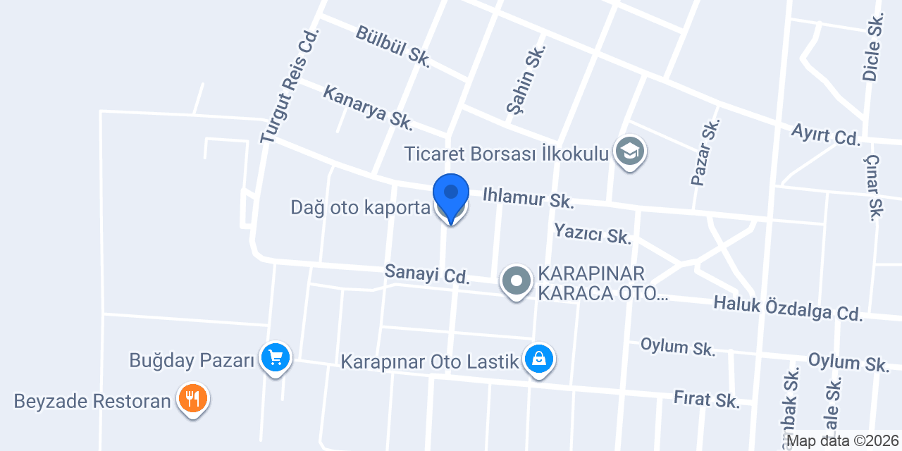 Dağ oto kaporta konumu
