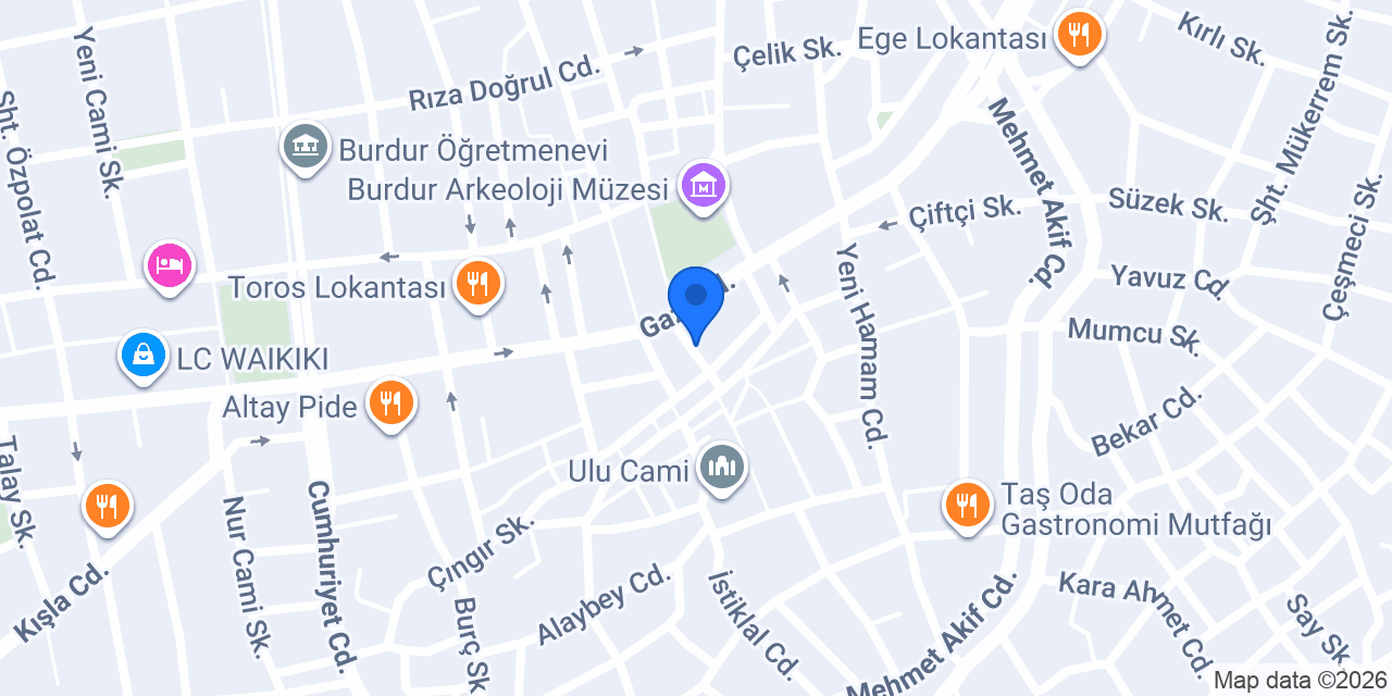 Yapı Kredi - Burdur Şubesi konumu