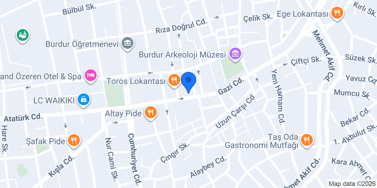 Burdur 1. Noterliği konumu