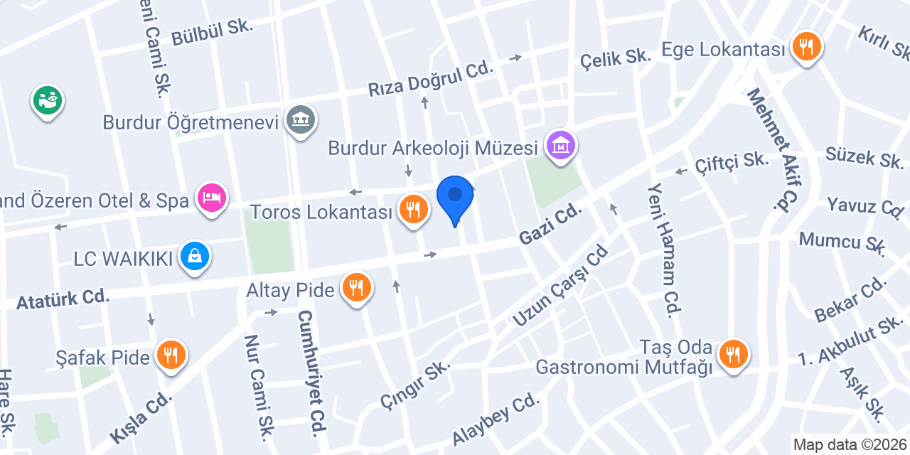 MODAGENT BURDUR konumu