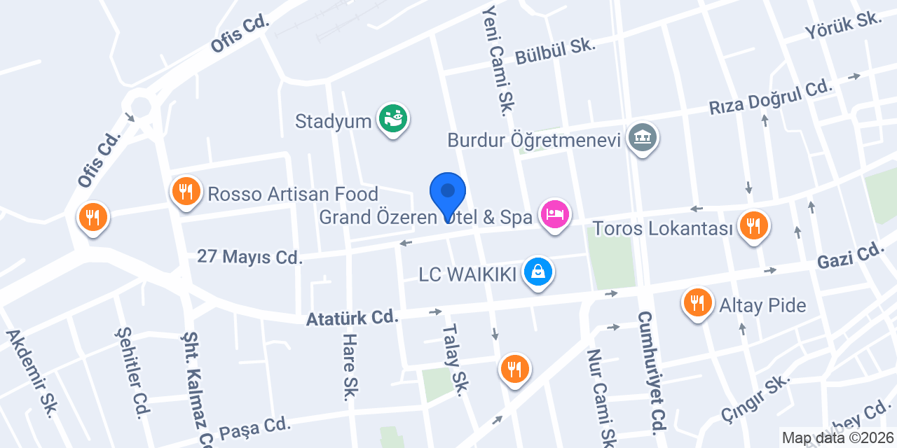 Burdur Gençlik Merkezi konumu
