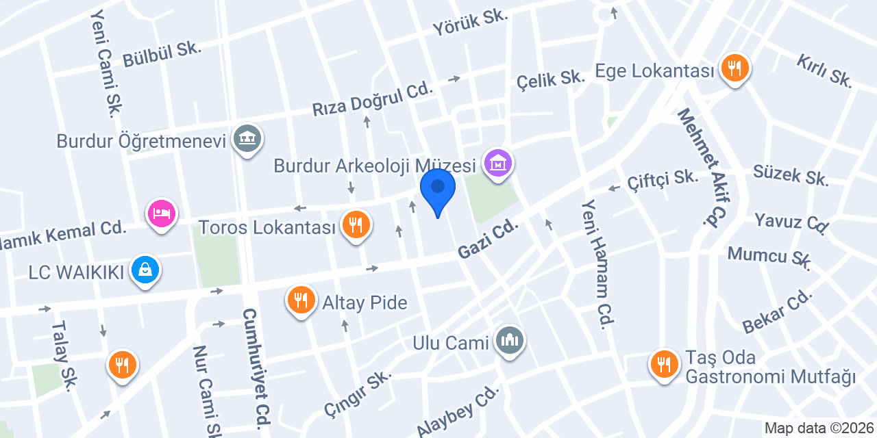 KARACA BURDUR konumu