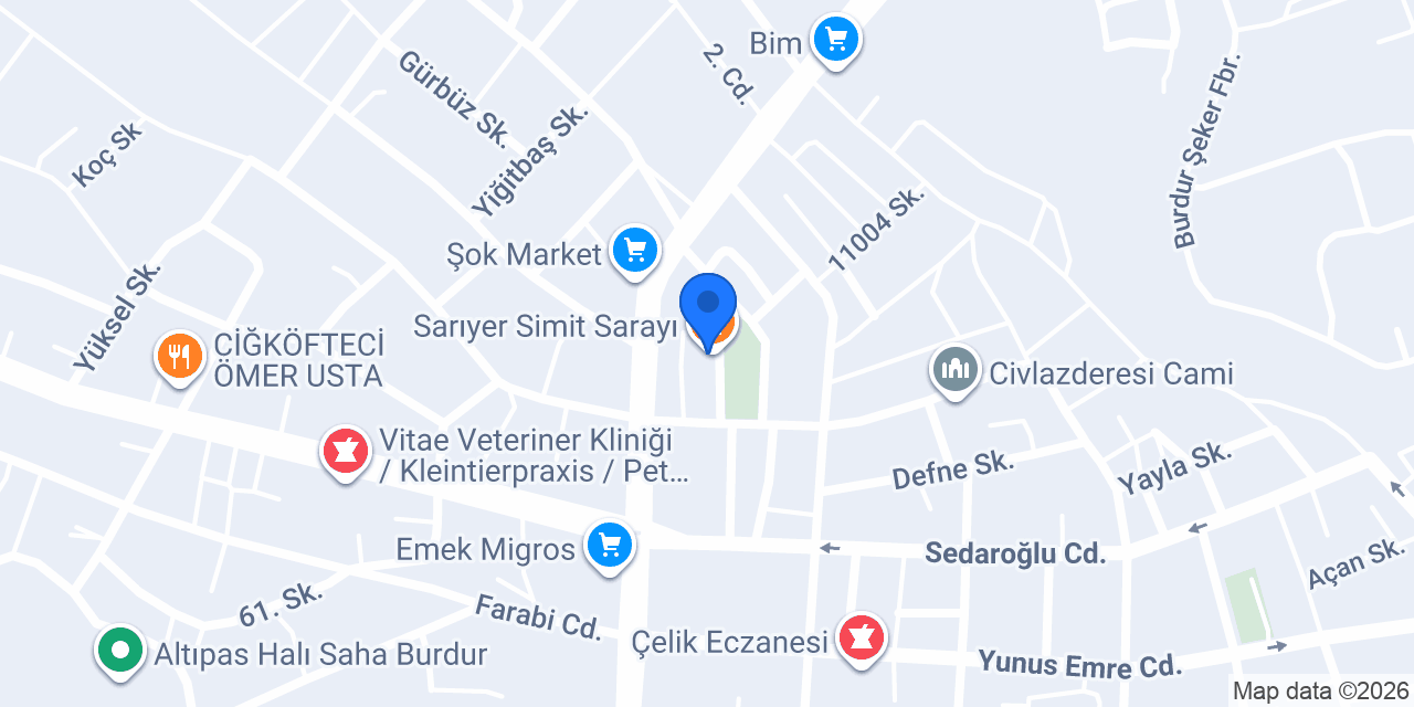 Sarıyer Simit Sarayı konumu