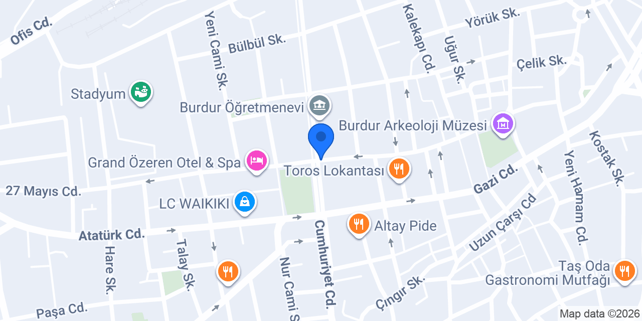 Bereket Döner konumu