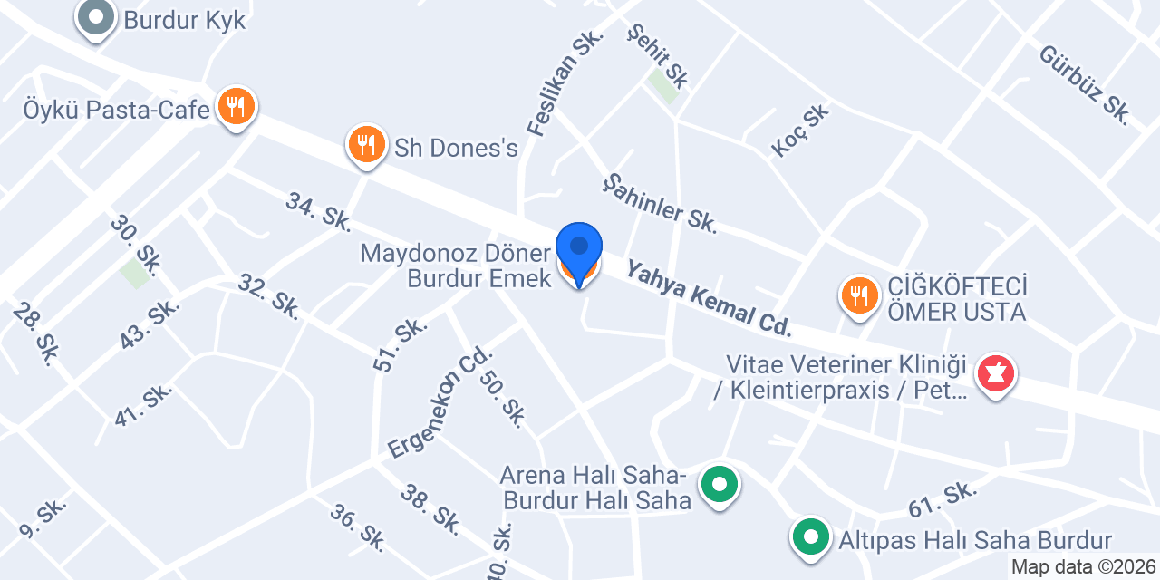 Maydonoz Döner Burdur Emek konumu