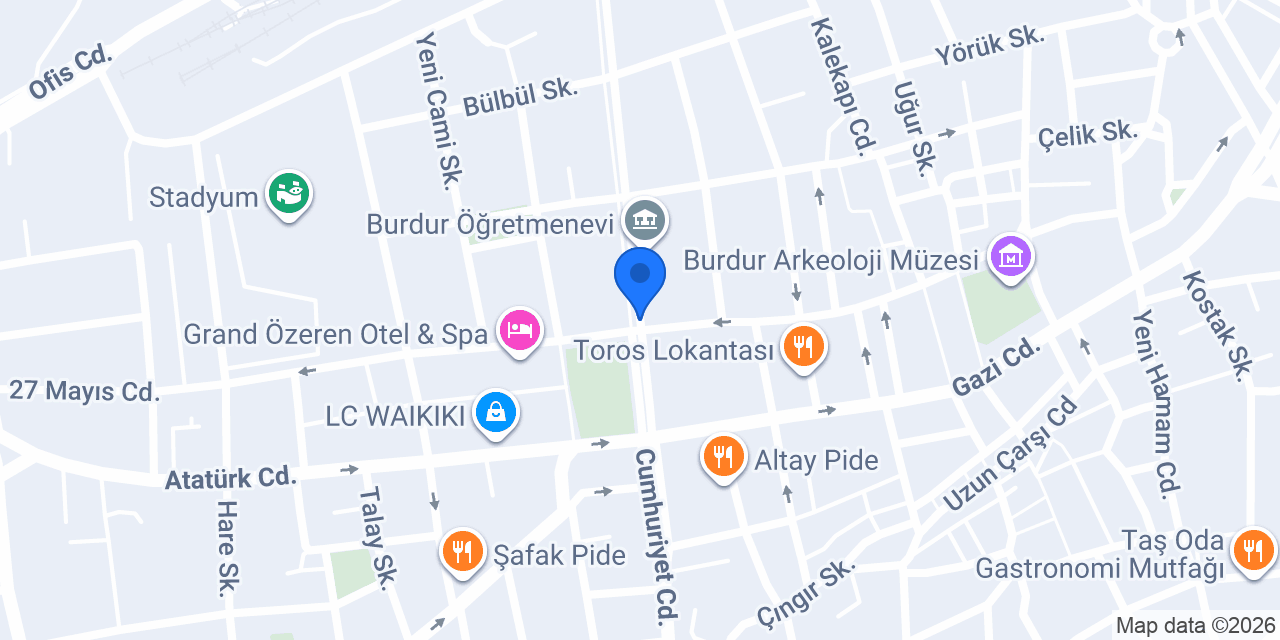 Manjii Fried Chicken Burdur konumu