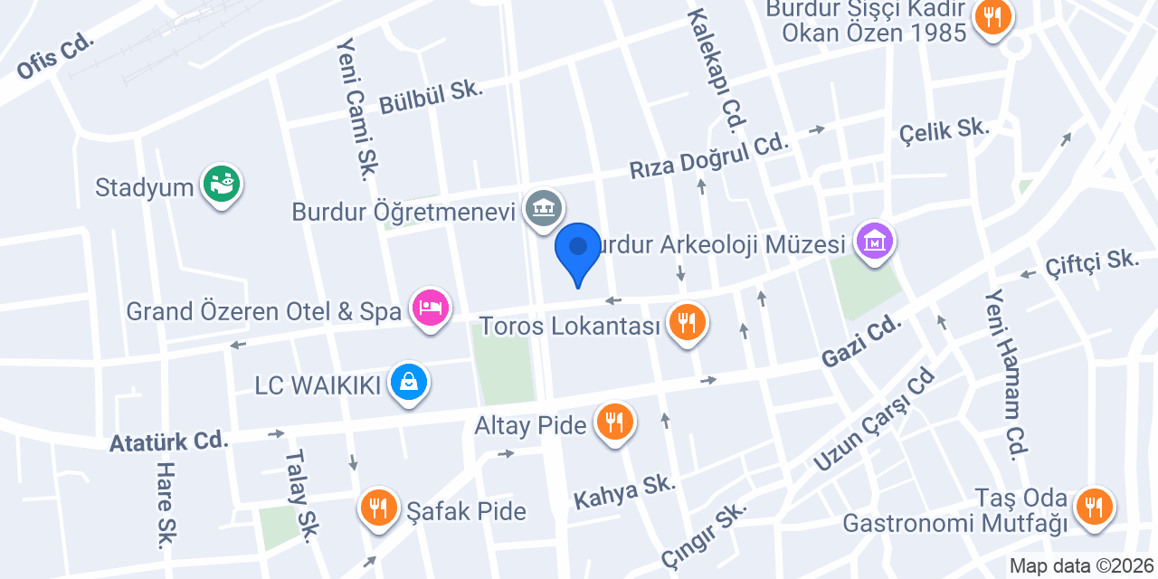 Domino's Pizza Burdur konumu
