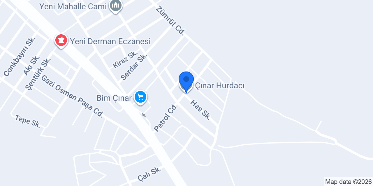 Çınar Hurdacı konumu
