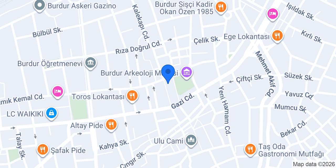 Burdur Taksi konumu