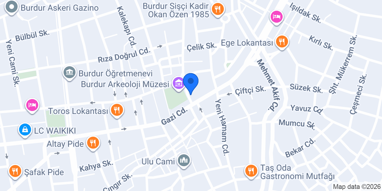 Garanti BBVA Burdur Şubesi konumu