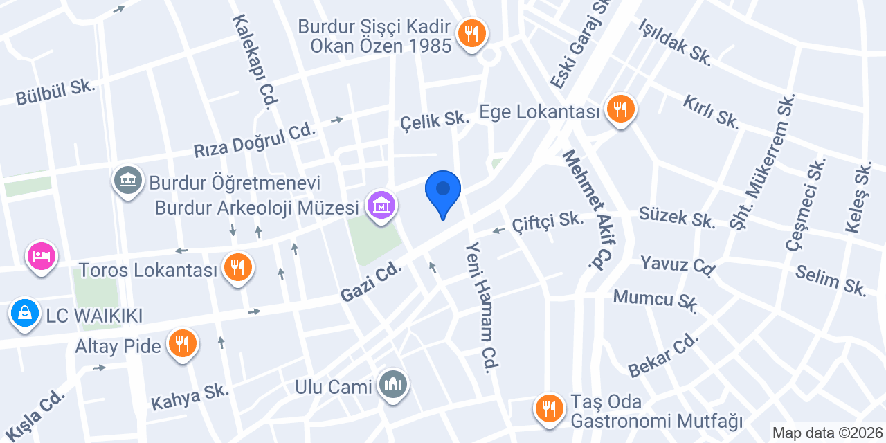 ÖZEN&ŞAN AVUKATLIK BÜROSU - BURDUR konumu