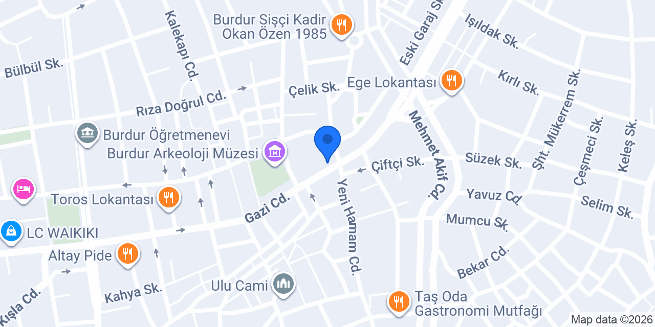 DenizBank Burdur Şubesi konumu