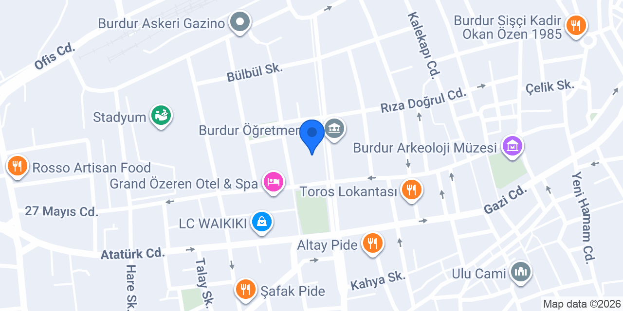 Burdur Fizyoterapist Ümmühan Önel konumu